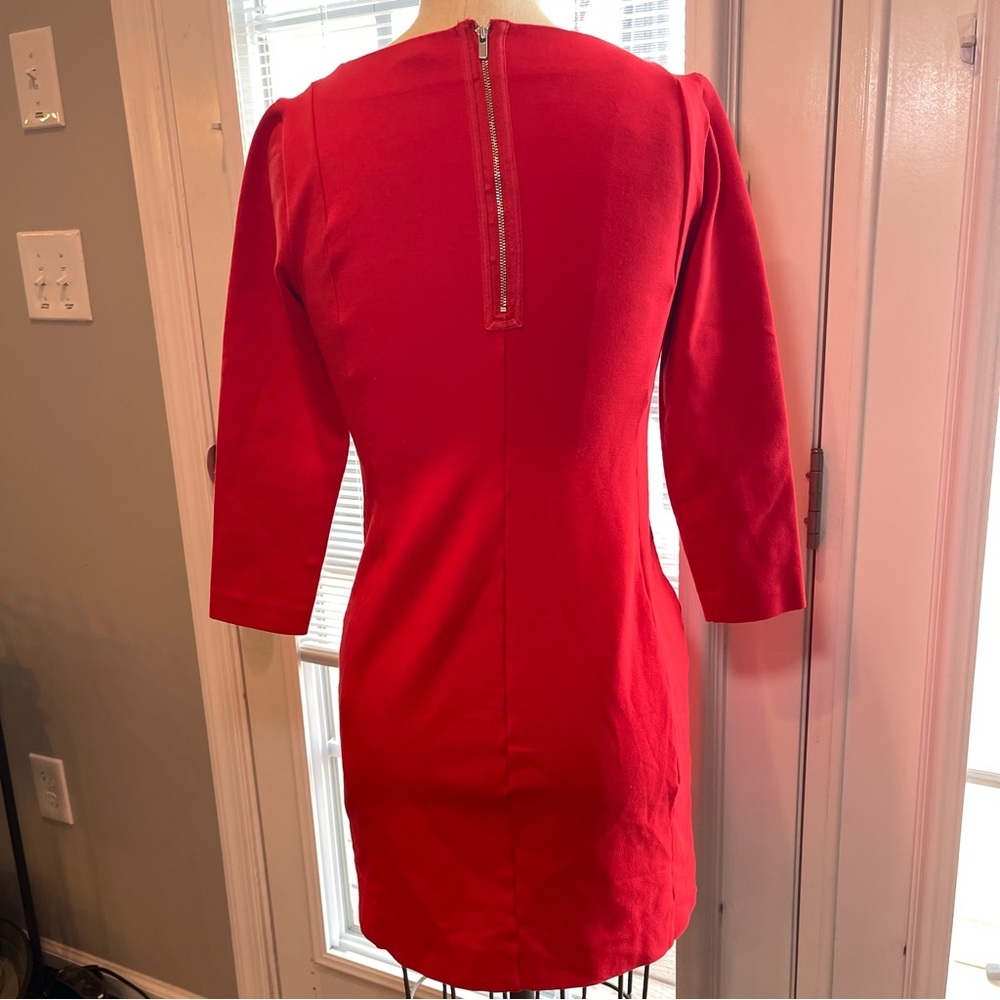 J.Crew Red Ponte Mini Dress Work Holiday Date Night XXS - Picture 3 of 13